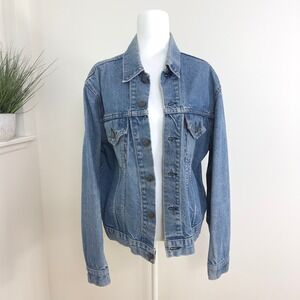 Vintage Levi's Orange Tab Denim Jacket Soft Fade 90s Grunge Style Unisex S/M
